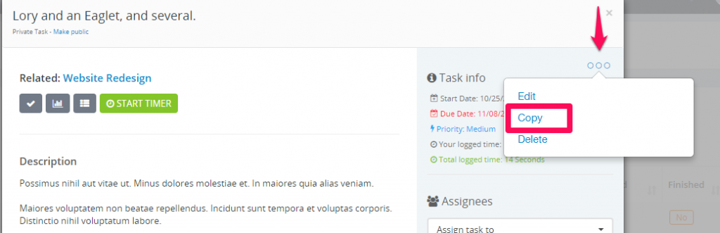 copy task