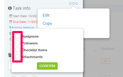 task copy option